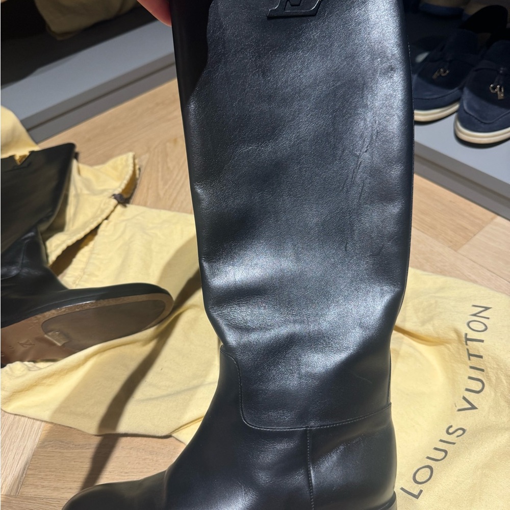 Louis Vuitton Black Leather Boots